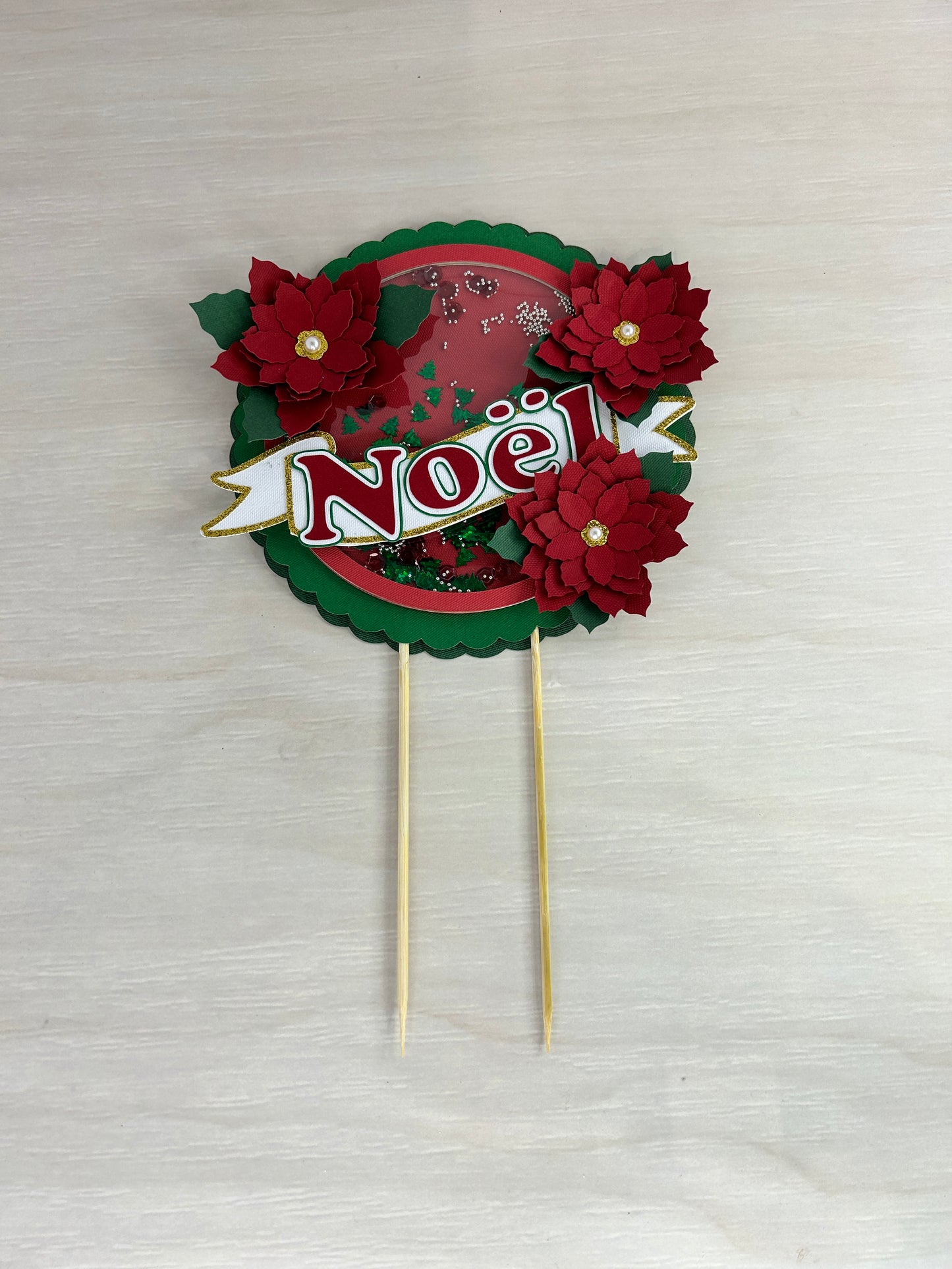 Cake topper - Poinsettia