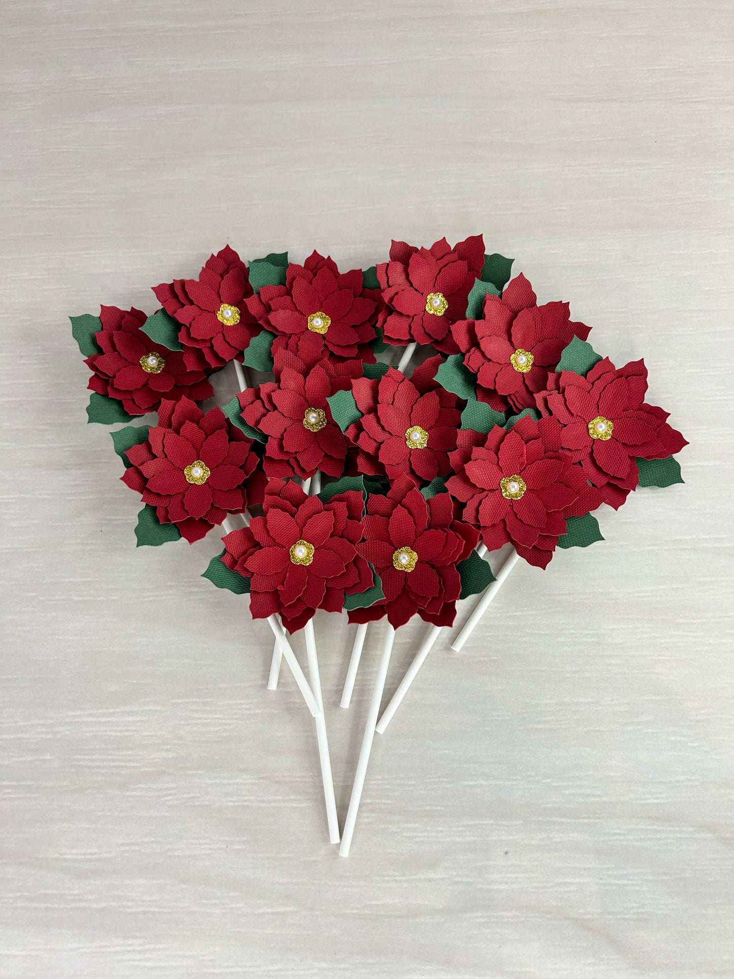 Cupcake topper - Poinsettia