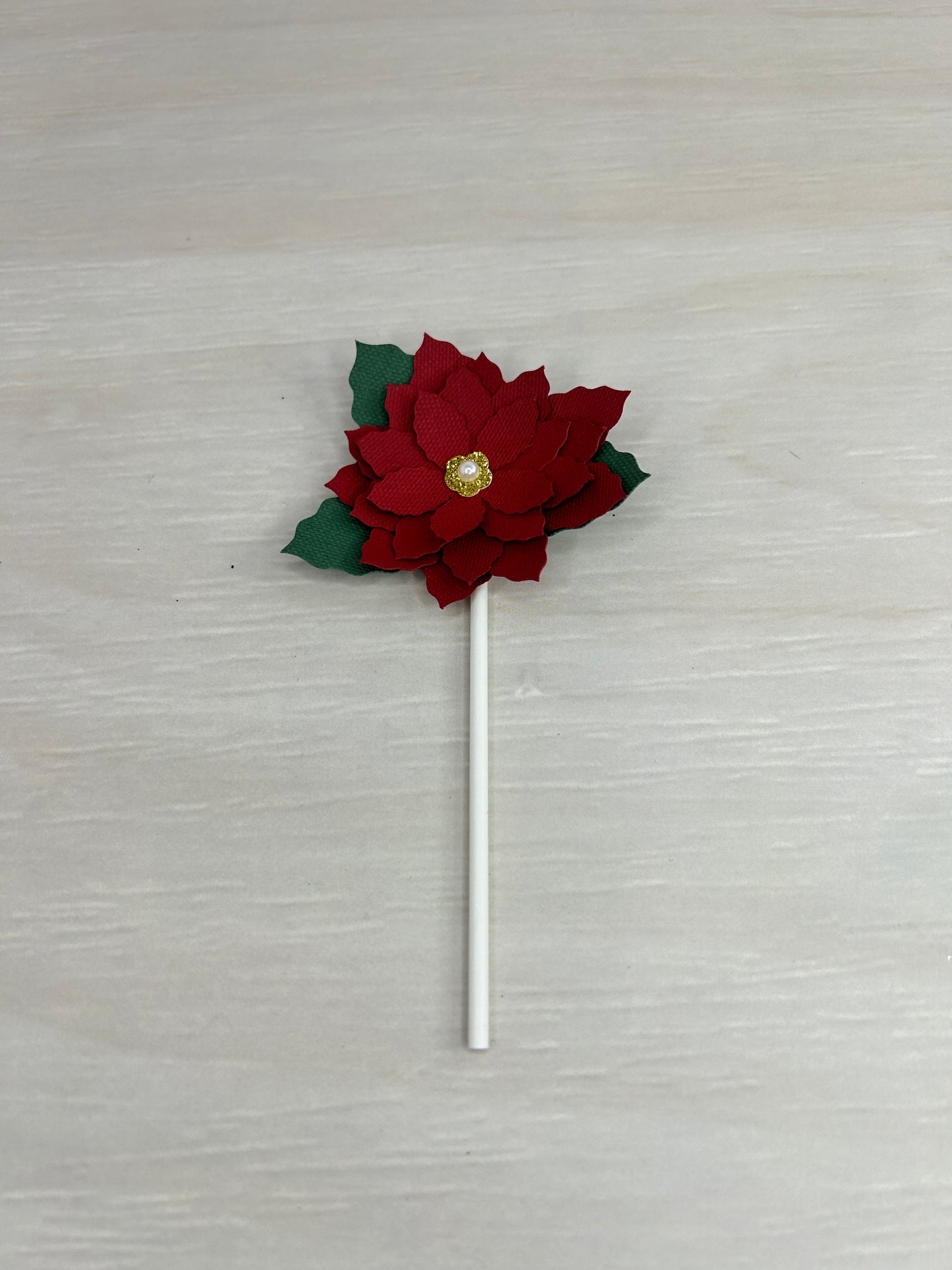Cupcake topper - Poinsettia