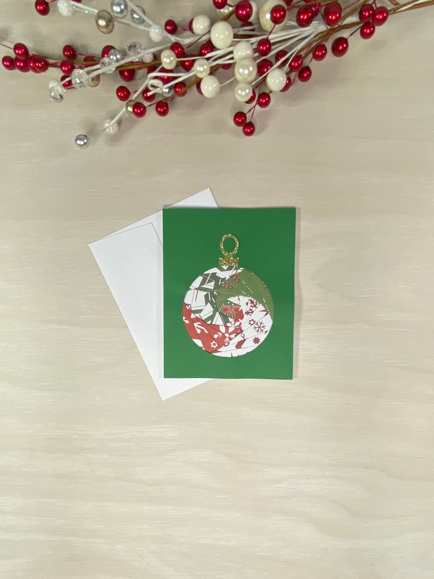 Carte de Noël - Pliage en iris
