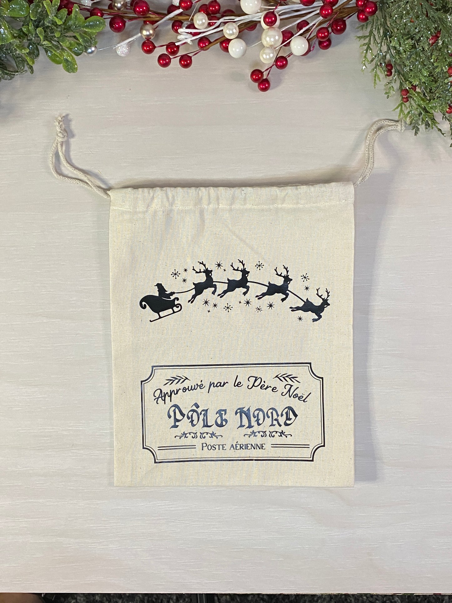 Sac cadeau réutilisable - Approuvé par le Père Noël
