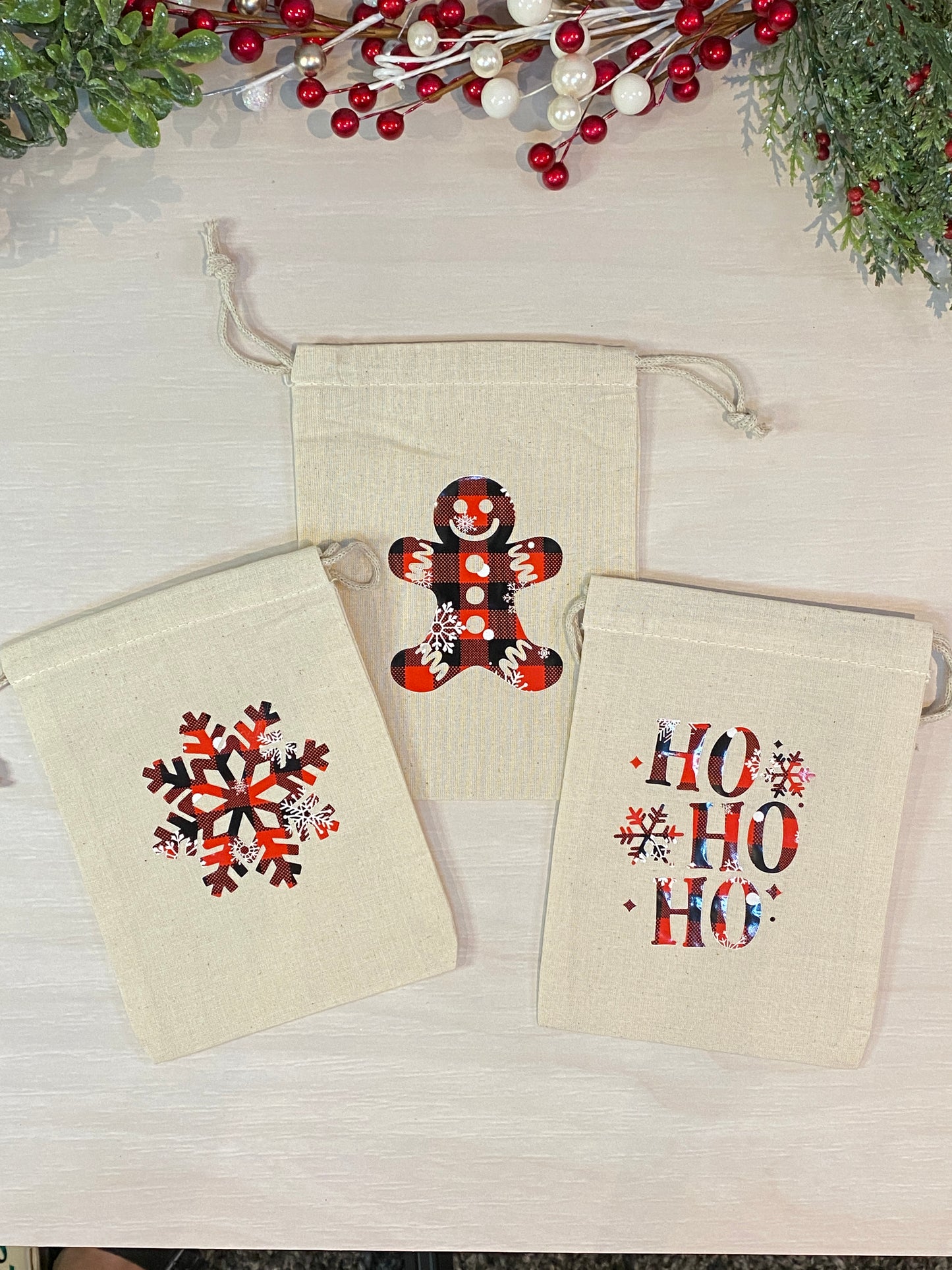 Ensemble de 3 sacs cadeaux réutilisables