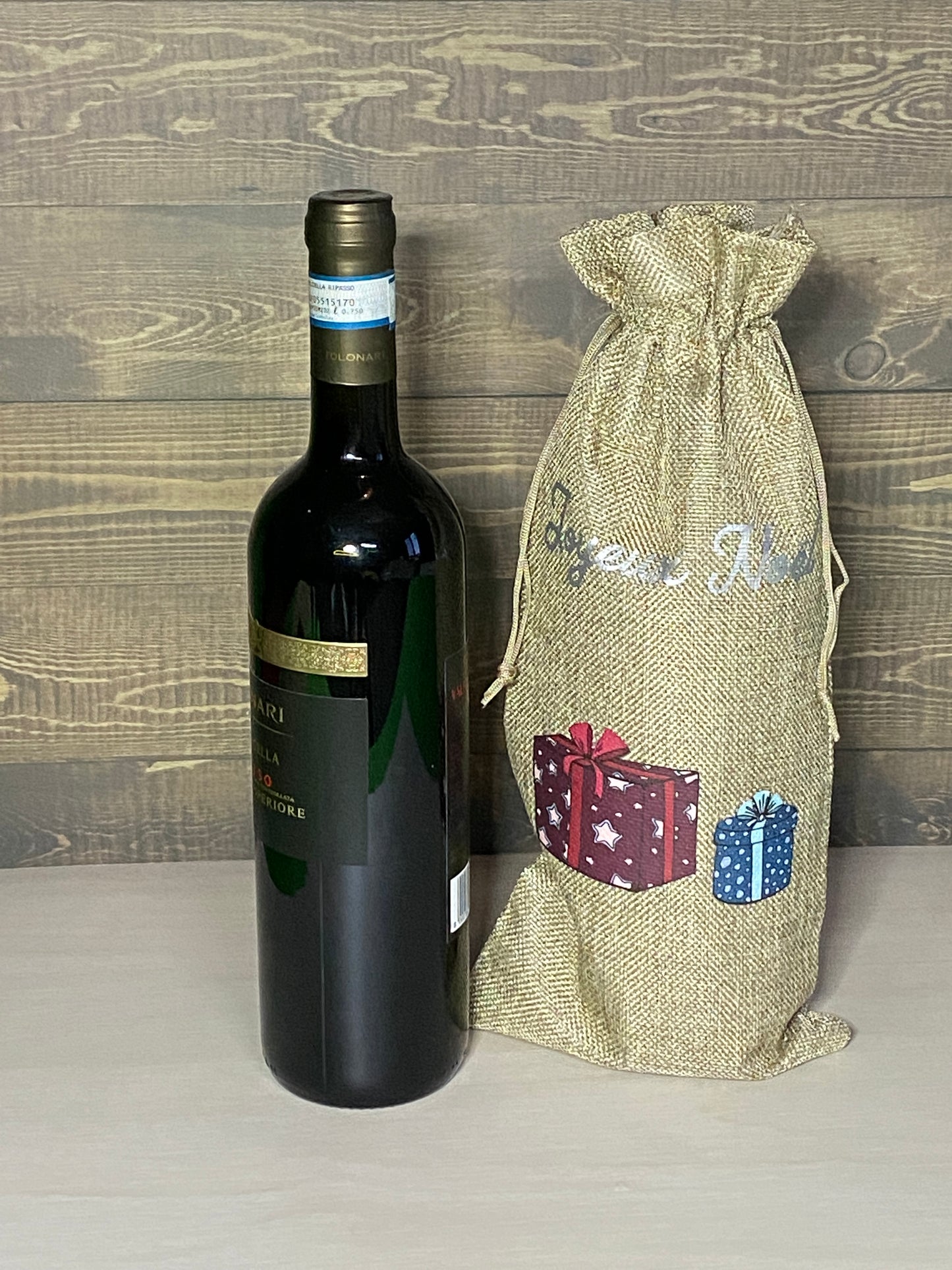 Sac cadeau pour bouteille de vin