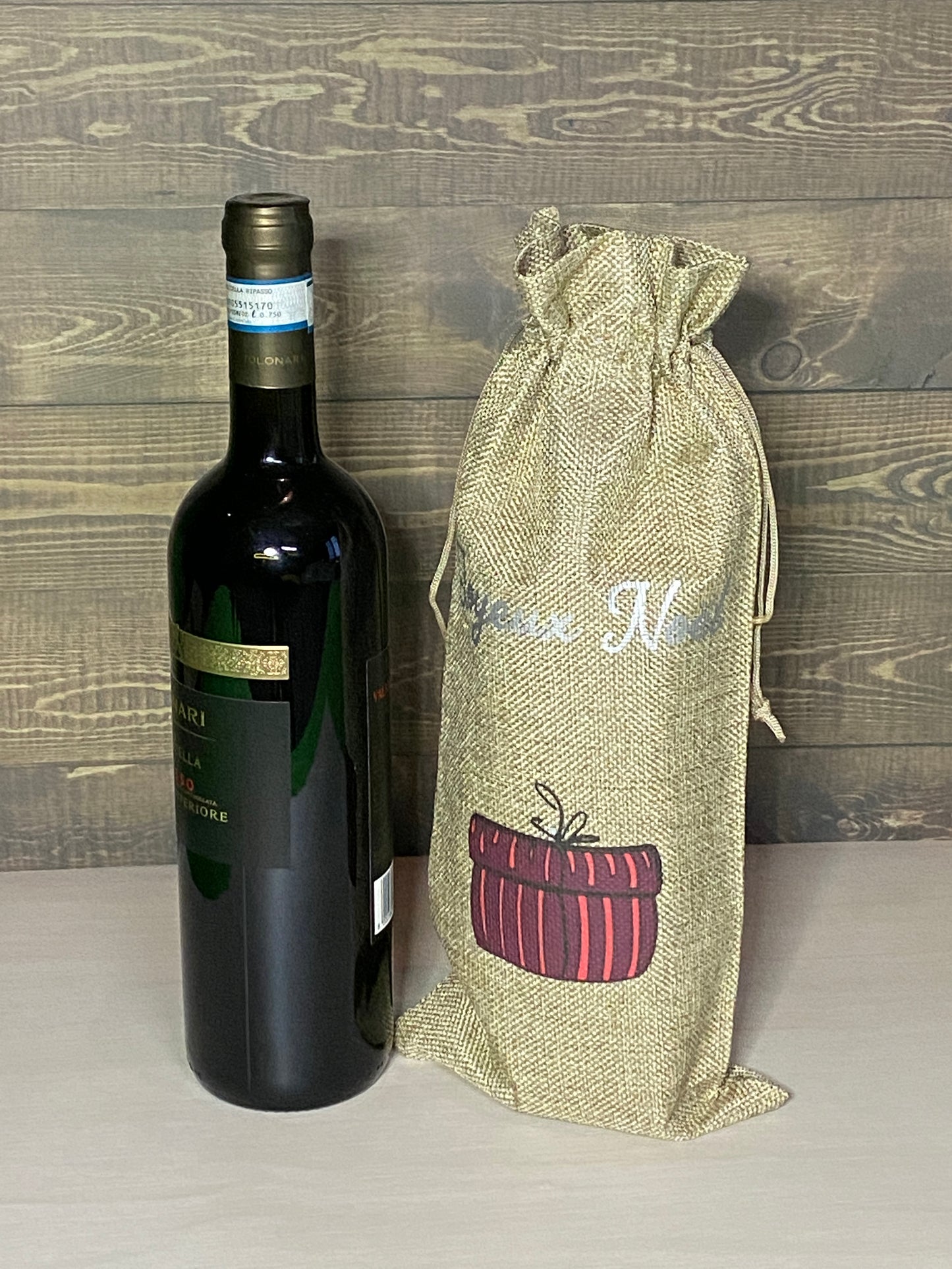 Sac cadeau pour bouteille de vin